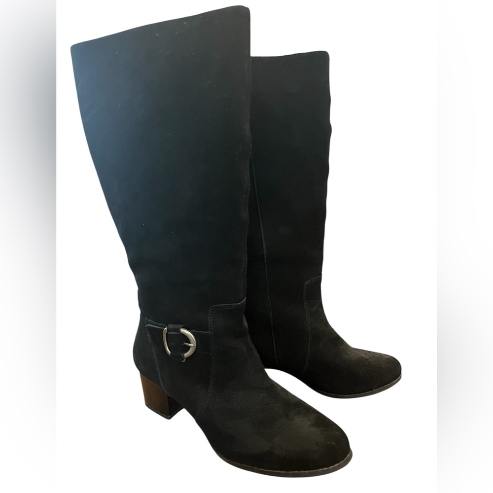 Lands End Black suede boots size 10 w
